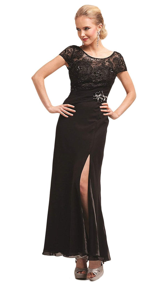 Bedazzled Illusion Bateau Sheath Dress