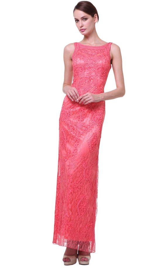 Cinderella Divine - Soutache Adorned Long Sheath Dress