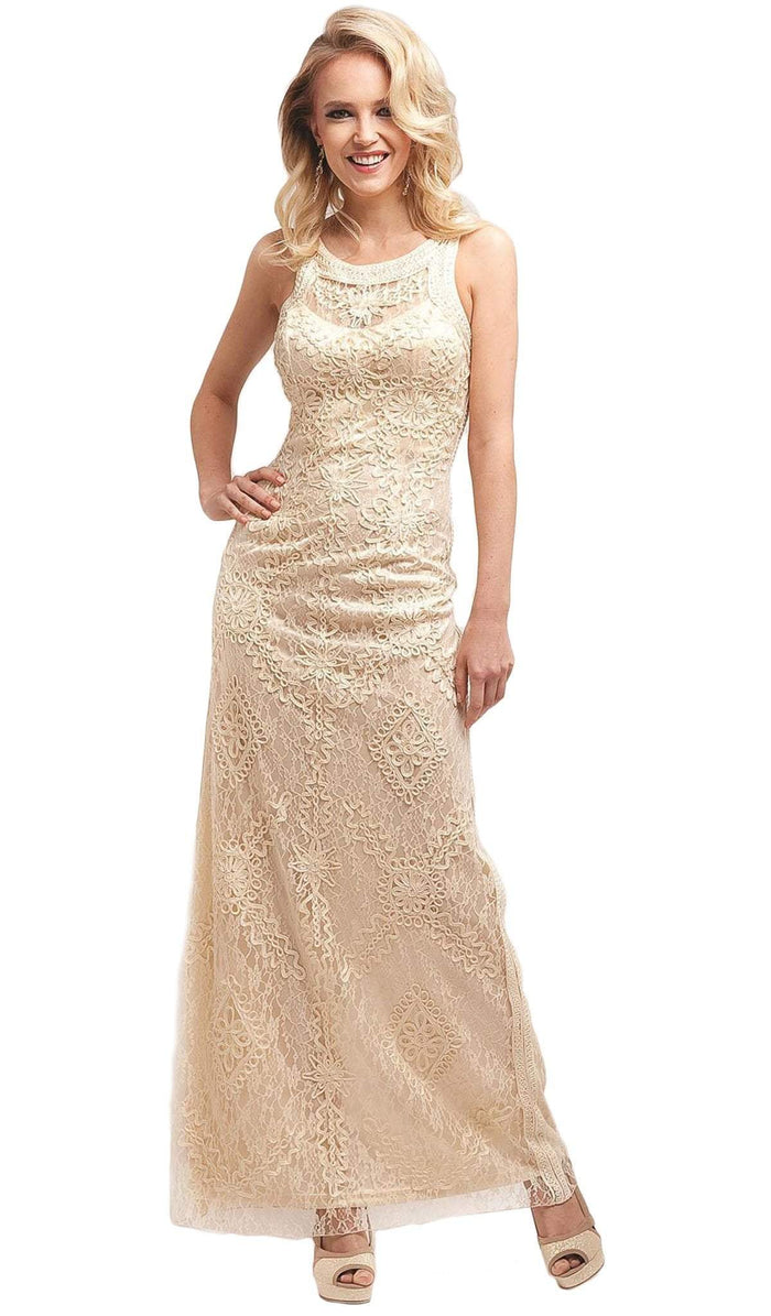 Soutache Adorned Long Sheath Dress