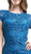 Cinderella Divine - Cap Sleeve Soutache Embellished Long Sheath Formal Dress
