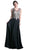 Cinderella Divine - Jeweled Metallic Lace Illusion A-Line Evening Gown