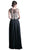 Cinderella Divine - Jeweled Metallic Lace Illusion A-Line Evening Gown