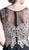 Cinderella Divine - Jeweled Metallic Lace Illusion A-Line Evening Gown