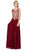 Jeweled Metallic Lace Illusion A-Line Evening Gown