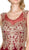Cinderella Divine - Jeweled Metallic Lace Illusion A-Line Evening Gown