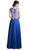 Cinderella Divine - Jeweled Metallic Lace Illusion A-Line Evening Gown