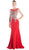 Cinderella Divine - Cap Sleeve Illusion Bateau Metallic Lace Evening Gown