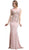 Cap Sleeve Illusion Bateau Metallic Lace Evening Gown