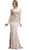 Cap Sleeve Illusion Bateau Metallic Lace Evening Gown