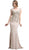Cinderella Divine - Cap Sleeve Illusion Bateau Metallic Lace Evening Gown