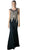 Cinderella Divine - Cap Sleeve Illusion Bateau Metallic Lace Evening Gown