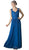 Cinderella Divine - Sleeveless Twisted Front Bodice Chiffon Long Formal Dress