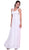 Cinderella Divine - Floral Appliqued Crisscross Bodice A-Line Long Formal Dress