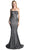 Strapless Straight Neck Jersey Sheath Dress