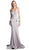 Cinderella Divine - Strapless Straight Neck Jersey Sheath Dress