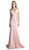 Beaded Lace V-neck Trumpet Dress