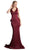 Cinderella Divine - Beaded Lace V-neck Trumpet Dress