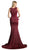 Cinderella Divine - Beaded Lace V-neck Trumpet Dress