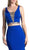 Two Piece Sleeveless Ruffled Trumpet Gown