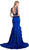 Two Piece Sleeveless Ruffled Trumpet Gown