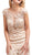Cinderella Divine - Floral Embroidered Cap Sleeves Trumpet Dress in Nude