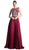 Cinderella Divine - Sleeveless Illusion Metallic Appliqued A-Line Gown