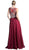 Cinderella Divine - Sleeveless Illusion Metallic Appliqued A-Line Gown