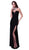 Cinderella Divine - Faux Jewel High Neck Fitted Dress with Slit