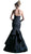 Cinderella Divine - Pleated Modified Sweetheart Ruffled Mermaid Dress in Black