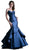 Cinderella Divine - Pleated Modified Sweetheart Ruffled Mermaid Dress in Blue