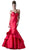 Pleated Modified Sweetheart Ruffled Mermaid Dress