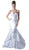 Cinderella Divine - Pleated Modified Sweetheart Ruffled Mermaid Dress in White