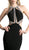 Cinderella Divine - Sleeveless Bedazzled Halter Neck Sheath Dress
