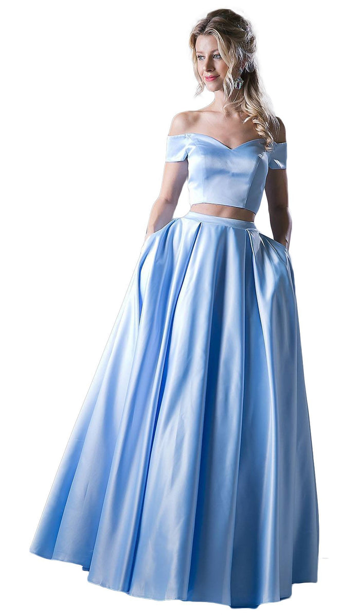 Two Piece Off-Shoulder A-line Dress