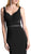 Cinderella Divine - Mock Two Piece Ruffled Sheath Dress in Black 