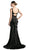 Cinderella Divine - Mock Two Piece Ruffled Sheath Dress in Black 