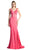 Cinderella Divine - Mock Two Piece Ruffled Sheath Dress in Pink