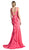 Cinderella Divine - Mock Two Piece Ruffled Sheath Dress in Pink