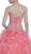 Strapless Beaded Ruffled Evening Gown
