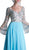 Cinderella Divine - Sheer Long Bell Sleeves Beaded Chiffon Evening Gown