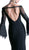 Cinderella Divine - Embellished Lace Bell Sleeve Sheath Dress in Black