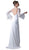 Cinderella Divine - Embellished Lace Bell Sleeve Sheath Dress in White