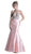 Cinderella Divine - Sleeveless Embellished Halter Mermaid Dress in Pink