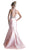 Cinderella Divine - Sleeveless Embellished Halter Mermaid Dress in Pink