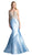 Cinderella Divine - Sleeveless Embellished Halter Mermaid Dress in Blue