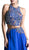 Two Piece Floral Embroidered A-line Dress