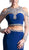 Cinderella Divine - Two Piece Rhinestone Embellished Long Sleeves Gown
