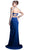 Cinderella Divine - Two Piece Rhinestone Embellished Long Sleeves Gown