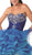 Bejeweled Strapless Ruffled High Low Evening Dress