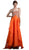 Cinderella Divine - 7643 Embellished Strapless Sweetheart Tiered A-line Evening Gown in Orange